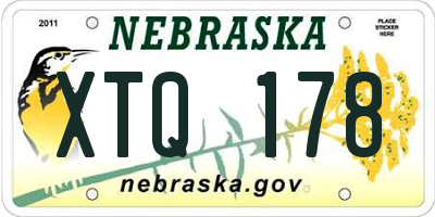NE license plate XTQ178