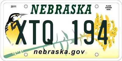 NE license plate XTQ194