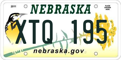 NE license plate XTQ195