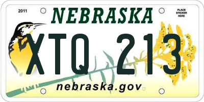 NE license plate XTQ213