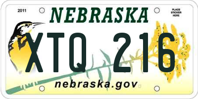 NE license plate XTQ216