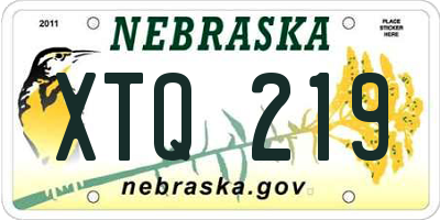 NE license plate XTQ219