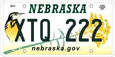 NE license plate XTQ222