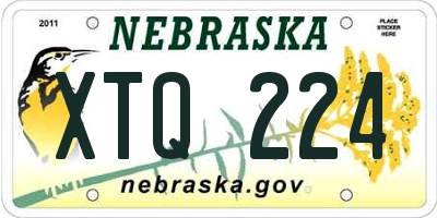 NE license plate XTQ224