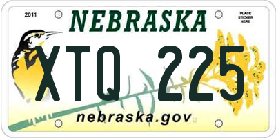 NE license plate XTQ225