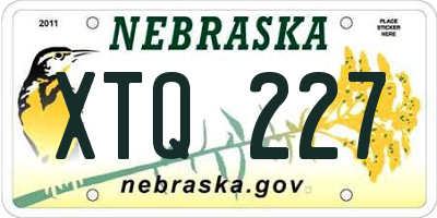 NE license plate XTQ227