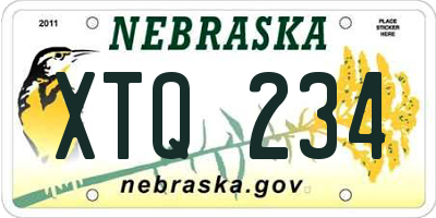 NE license plate XTQ234