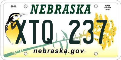 NE license plate XTQ237