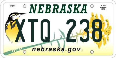 NE license plate XTQ238