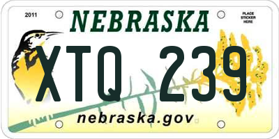 NE license plate XTQ239