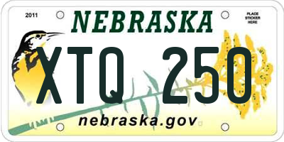 NE license plate XTQ250