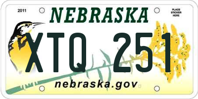 NE license plate XTQ251