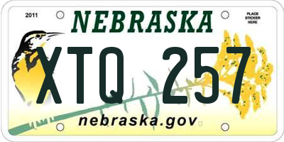 NE license plate XTQ257