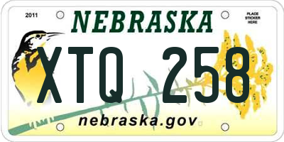 NE license plate XTQ258