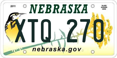 NE license plate XTQ270