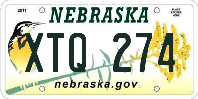 NE license plate XTQ274