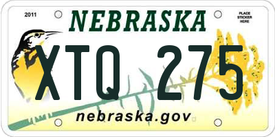 NE license plate XTQ275