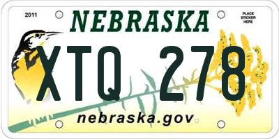 NE license plate XTQ278