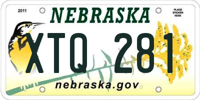 NE license plate XTQ281