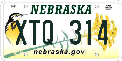 NE license plate XTQ314