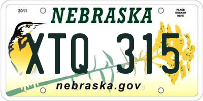 NE license plate XTQ315
