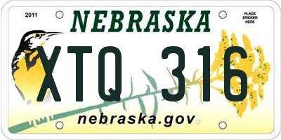 NE license plate XTQ316