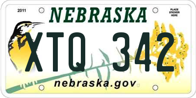 NE license plate XTQ342