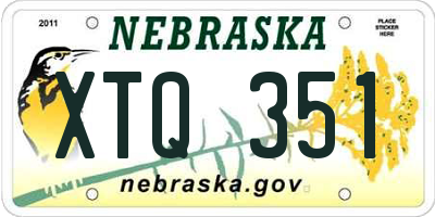 NE license plate XTQ351