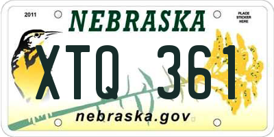 NE license plate XTQ361