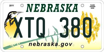 NE license plate XTQ380