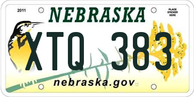 NE license plate XTQ383