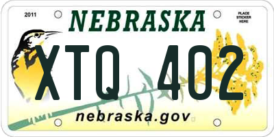 NE license plate XTQ402