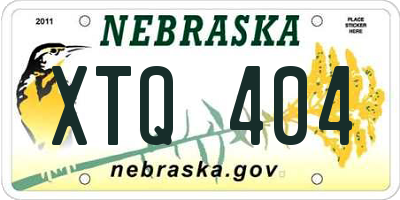 NE license plate XTQ404