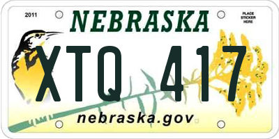 NE license plate XTQ417