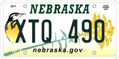 NE license plate XTQ490