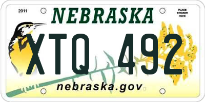NE license plate XTQ492