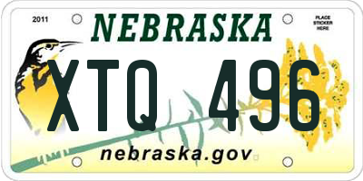 NE license plate XTQ496