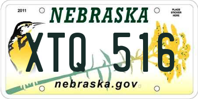NE license plate XTQ516
