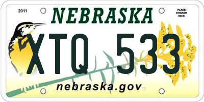 NE license plate XTQ533