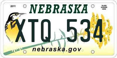 NE license plate XTQ534