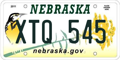 NE license plate XTQ545