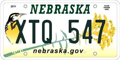 NE license plate XTQ547