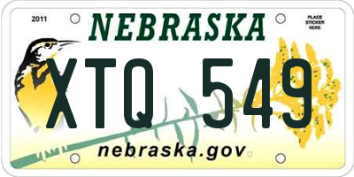 NE license plate XTQ549