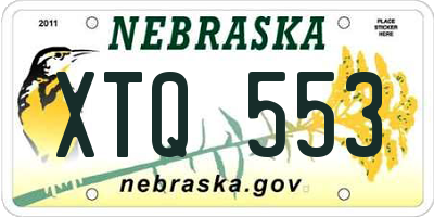 NE license plate XTQ553
