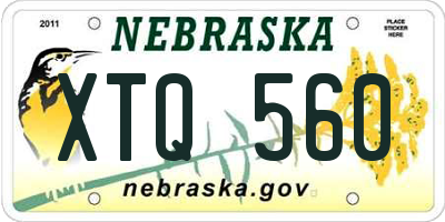 NE license plate XTQ560