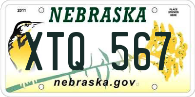 NE license plate XTQ567