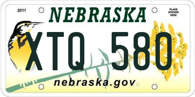 NE license plate XTQ580