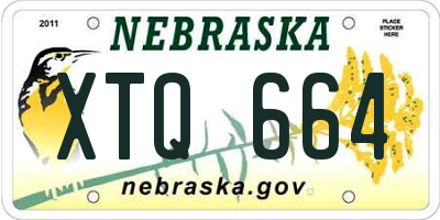 NE license plate XTQ664