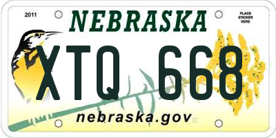NE license plate XTQ668