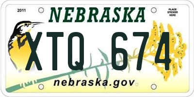 NE license plate XTQ674